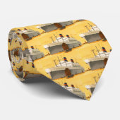 cruiseschip met Junks Boats naar Orient Stropdas (Opgerold)