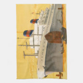 cruiseschip met Junks Boats naar Orient Theedoek (Verticaal)