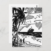 Cruiseschip met omloop briefkaart (Voorkant / Achterkant)