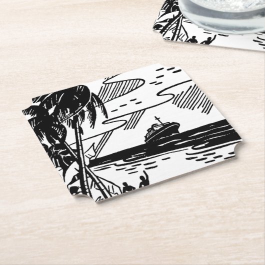 Cruiseschip met omloop kartonnen onderzetters (Gekanteld)