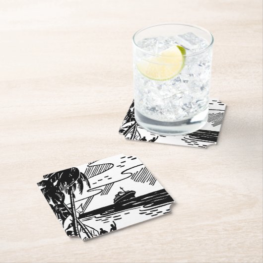 Cruiseschip met omloop kartonnen onderzetters (Insitu)