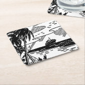 Cruiseschip met omloop kartonnen onderzetters (Schuin)