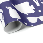 Cruiseschip met patroon Navy blauw en wit Cadeaupapier (Rol Hoek)