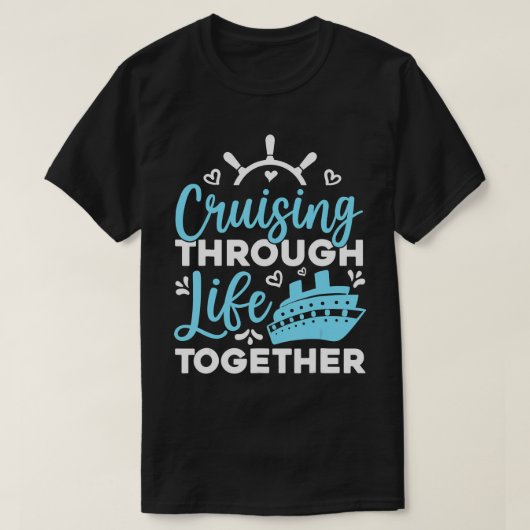 Cruiseschip met rolgordijn voor paren t-shirt (Design voorkant)