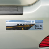 Cruiseschip met spreuk bumpersticker (Op auto)