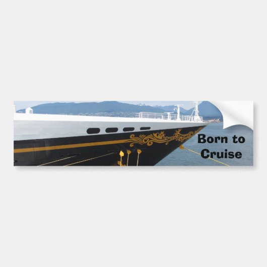 Cruiseschip met spreuk bumpersticker (Voorkant)