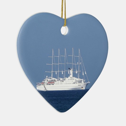 cruiseschip met zeilen keramisch ornament (Rechts)