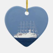 cruiseschip met zeilen keramisch ornament (Voorkant)