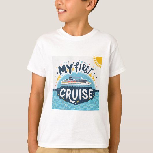 Cruiseschip Mijn eerste cruise vakantie T-shirt (Voorkant)