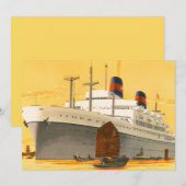 cruiseschip naar de oorspronkelijke uitnodiging (Voorkant / Achterkant)