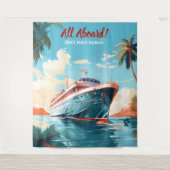 Cruiseschip naar tropische bestemming achtergrond wandkleed (Voorkant)