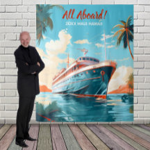 Cruiseschip naar tropische bestemming achtergrond