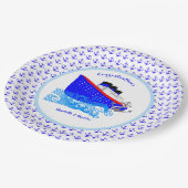 Cruiseschip nautisch gepersonaliseerd papieren bordje (Gekanteld)