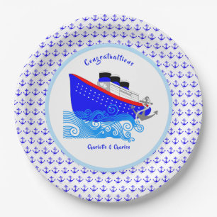 Cruiseschip nautisch gepersonaliseerd papieren bordje