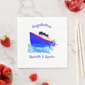 Cruiseschip nautisch gepersonaliseerd servet (Insitu)