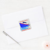 Cruiseschip nautisch gepersonaliseerd vierkante sticker (Envelop)