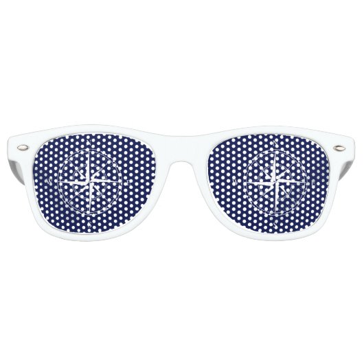 Cruiseschip nautisch kompas cruisen retro zonnebril (Voorkant)