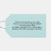 Cruiseschip nautische bruiloft opslaan van de datu cadeaulabel (Achterkant Horizontaal)