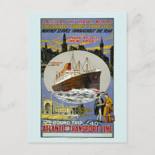 Cruiseschip, New York Skyline & A London Street Briefkaart