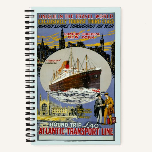 Cruiseschip, New York Skyline & A London Street Notitieboek (Voorkant)