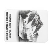 Cruiseschip Ocean Alaska Mountain Zwart Wit Magneet (Horizontaal)