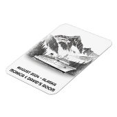 Cruiseschip Ocean Alaska Mountain Zwart Wit Magneet (Linkerzijde)