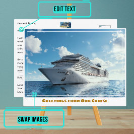Cruiseschip op blauw water briefkaart