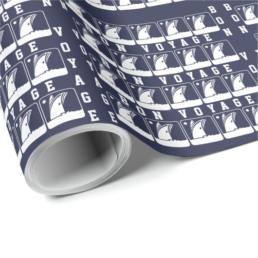 cruiseschip op Bon Voyage Cadeaupapier (Rol Hoek)