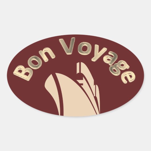 cruiseschip op Bon Voyage Ovale Sticker (Voorkant)
