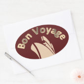 cruiseschip op Bon Voyage Ovale Sticker (Envelop)