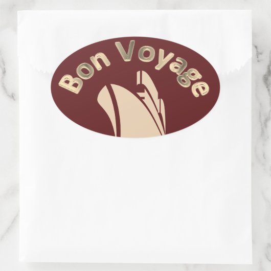 cruiseschip op Bon Voyage Ovale Sticker (Tas)