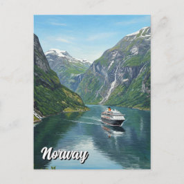 Cruiseschip op de Noorse fjord Briefkaart