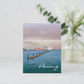 cruiseschip op de pier briefkaart (Staand voorkant)