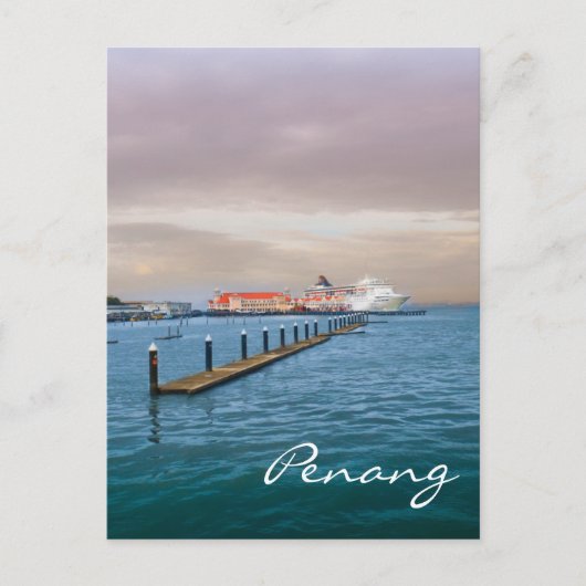 cruiseschip op de pier briefkaart (Voorkant)