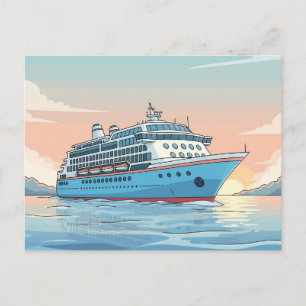 Cruiseschip op oceaan briefkaart