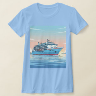 Cruiseschip op oceaan t-shirt