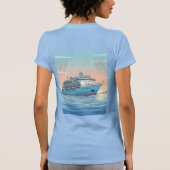 Cruiseschip op oceaan t-shirt (Achterkant)