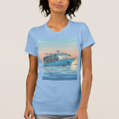 Cruiseschip op oceaan t-shirt (Voorkant)