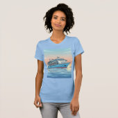 Cruiseschip op oceaan t-shirt (Voorkant volledig)