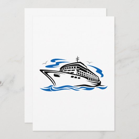 Cruiseschip op oceaangolven Nautilus Reizen Kaart (Voorkant / Achterkant)