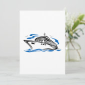 Cruiseschip op oceaangolven Nautisch reizen Kaart (Staand voorkant)