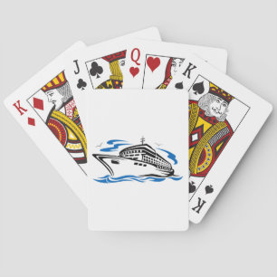 Cruiseschip op oceaangolven Nautisch reizen Pokerkaarten