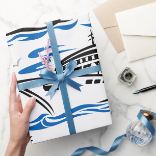 Cruiseschip op oceaangolven Nautische reis Cadeaupapier