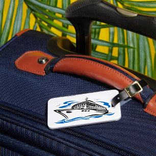 Cruiseschip op Ocean Waves Nautical Travel Bagagelabel