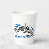 Cruiseschip op Ocean Waves Nautical Travel Papieren Bekers (Voorkant)