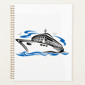 Cruiseschip op Ocean Waves Nautical Travel Planner (Voorkant)