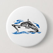 Cruiseschip op Ocean Waves Nautical Travel Ronde Button 7,6 Cm (Voorkant)