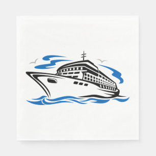 Cruiseschip op Ocean Waves Nautical Travel Servet