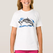 Cruiseschip op Ocean Waves Nautical Travel T-shirt (Voorkant)