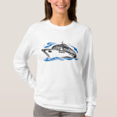 Cruiseschip op Ocean Waves Nautical Travel T-shirt (Voorkant)